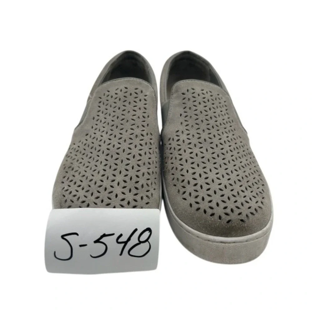 Vionic Kani Sneakers Women's Size 10 Grey Suede Laser Perforated Slip On Loafers